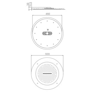Верхний душ потолочный Raglo R452.04 50 см хром